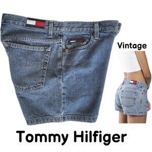 VINTAGE Tommy Hilfiger Y2K Tommy Jeans Blue Jean Denim Shorts - Women's 7
